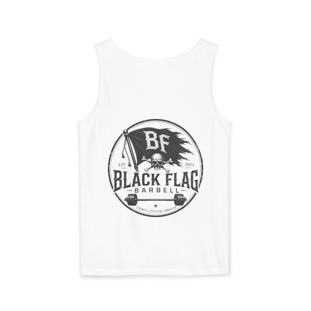 Black Flag Barbell Tank Top — Skull & Flag Weightlifting Gym Tank