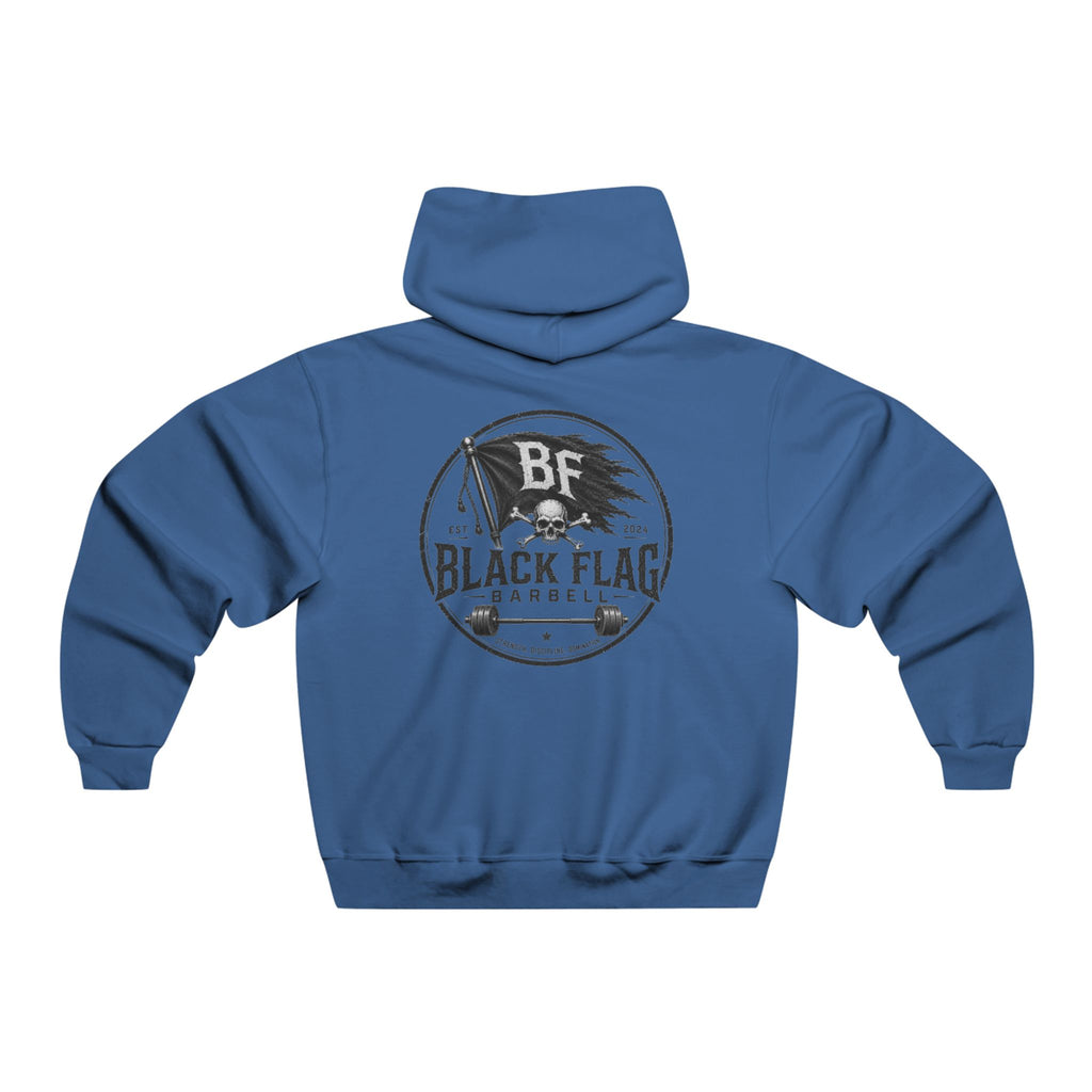 Black Flag Barbell Logo Hoodie — Vintage Gym Weightlifting Sweatshirt