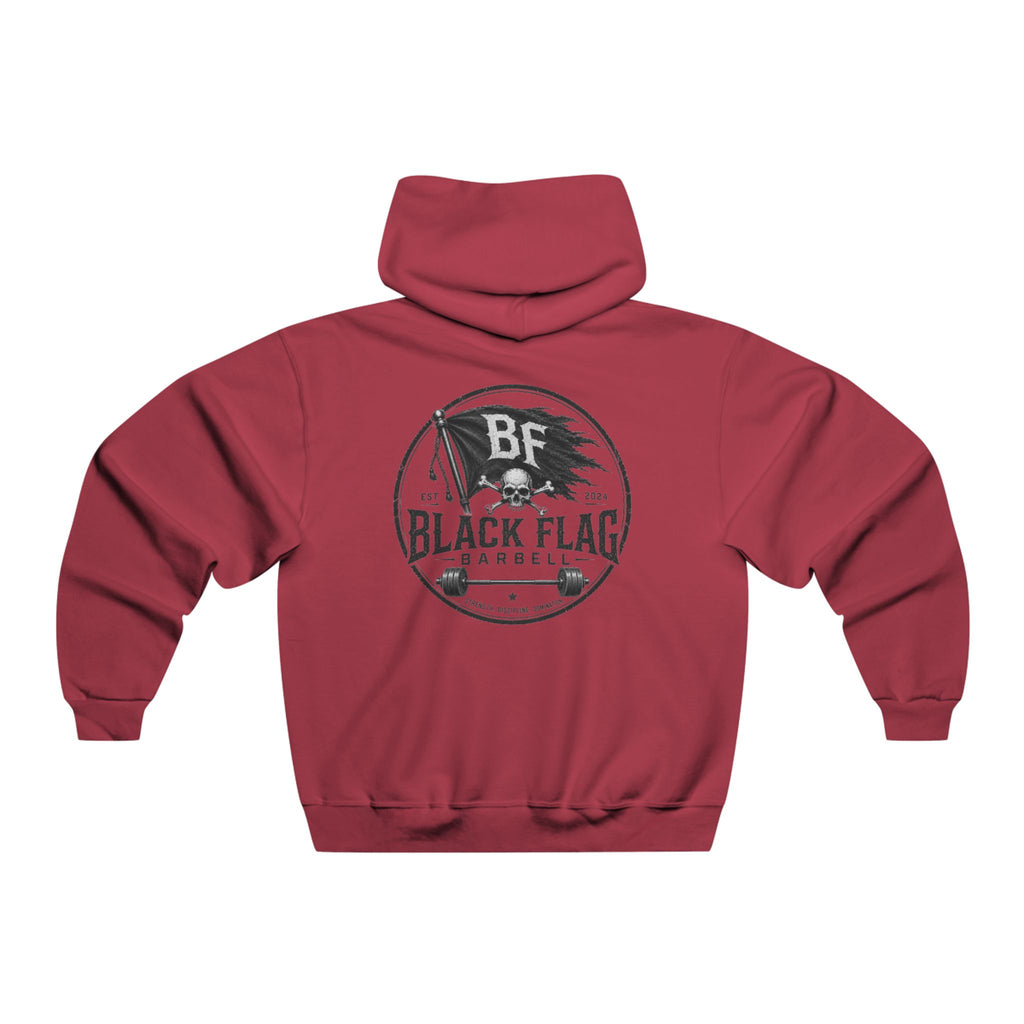 Black Flag Barbell Logo Hoodie — Vintage Gym Weightlifting Sweatshirt