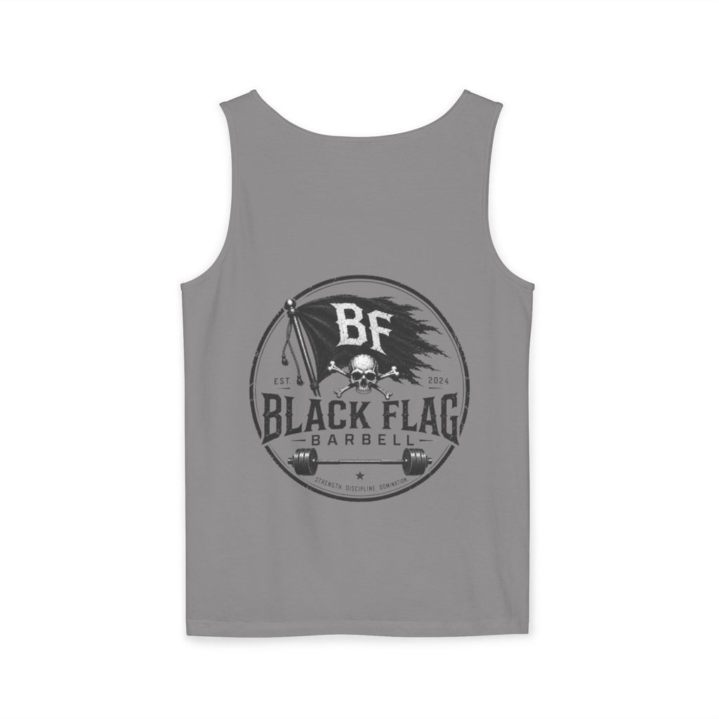Black Flag Barbell Tank Top — Skull & Flag Weightlifting Gym Tank
